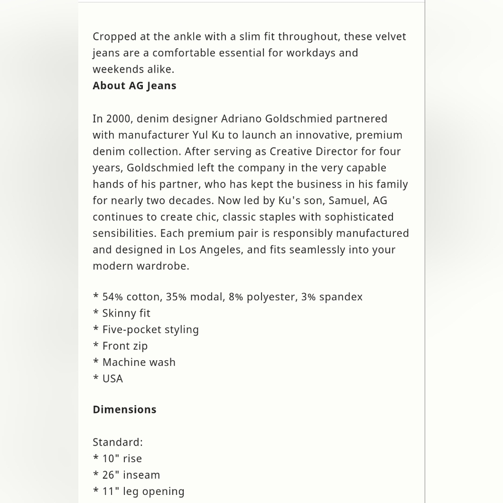 Anthropologie AG The Stevie Velvet High Rise Skinny Jeans Paisley Print - Picture 5 of 12